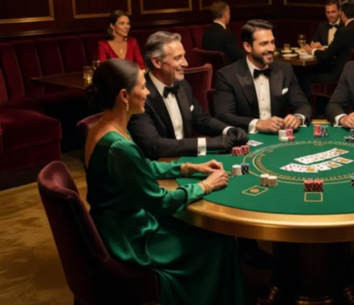 Blackjack-themed evening at Wonderstar s. r. o. with cards, chips and emerald velvet seating